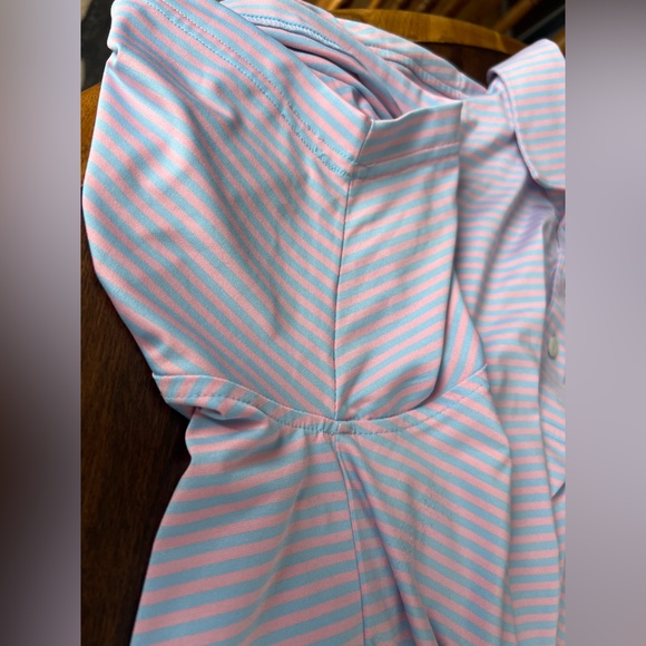 Rhoback Men's Short Sleeve Performance Polo Sz L The Birdie Stripe Pink/blue *** - Picture 16 of 16